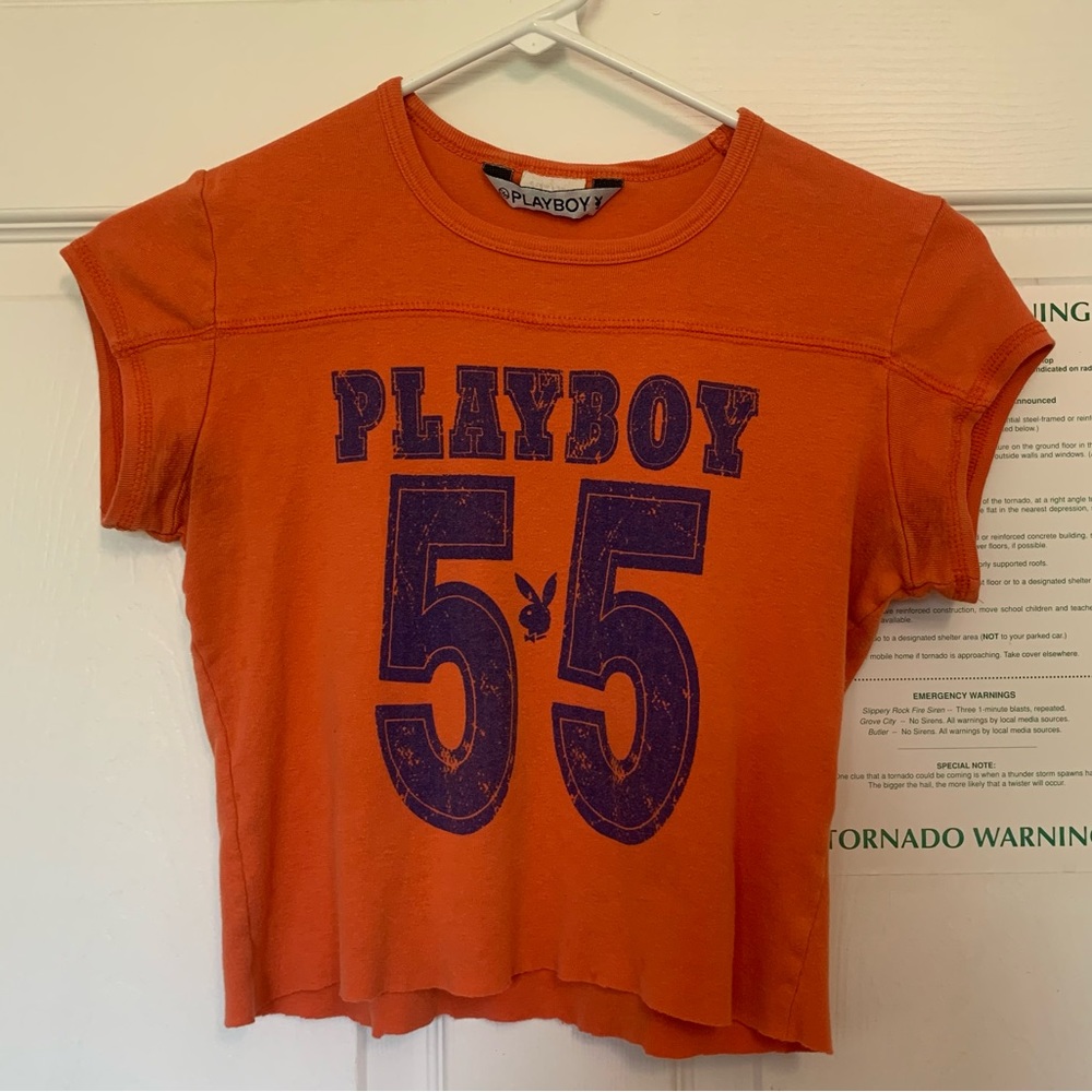 Cropped playboy crop top
